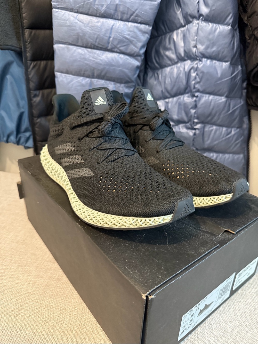 Adidas 4D Futurecraft Black Running Shoes Men’s Size 10.5